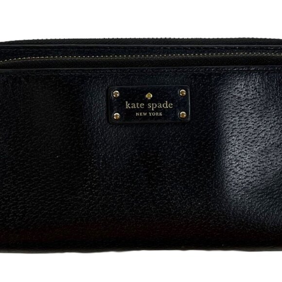 Kate Spade Wallet Zip Around Credit Card Slot Purse Zipper Leather - Picture 3 of 12
